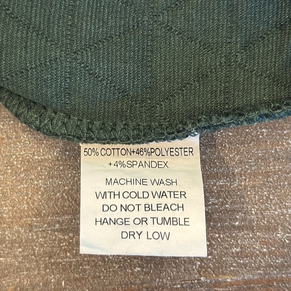 Bohme Women’s Quilted Puff Sleeve Sweatshirt Top Blouse size XS Forest Green - Picture 7 of 9